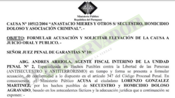 Fijan fecha para juicio a acusado por secuestro y muerte de Cecilia Cubas