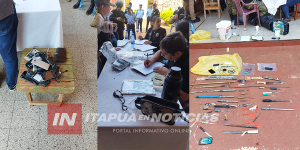 INCAUTARON DROGAS, ARMAS Y CELULARES EN EL CERESO - Itapúa Noticias
