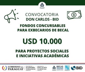 Convocan a ex becarios de BECAL para presentar proyectos sociales e iniciativas académicas