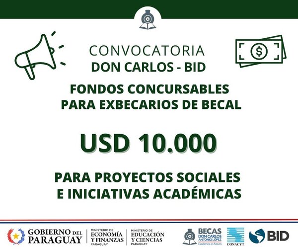 Convocan a ex becarios de BECAL para presentar proyectos sociales e iniciativas académicas
