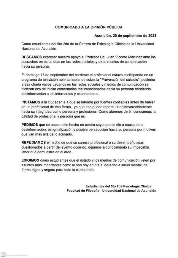 Comunicados en defensa de psicólogo criticado por tatuaje | 1000 Noticias