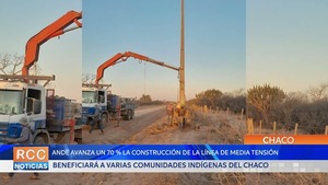 ANDE avanza en un 70 % la construcción de la línea de media tensión que beneficiará al Chaco