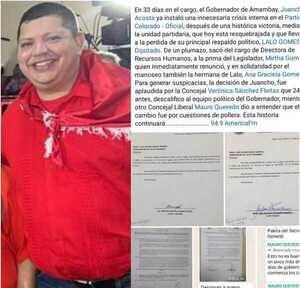 Gobernador enojado con concejala Olga Gomes por "filtrar" documentos a la prensa