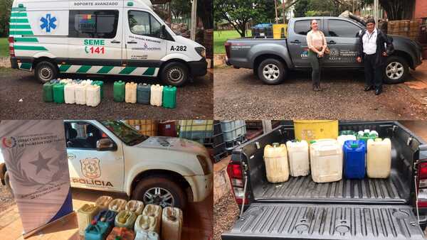 Combustibles incautados fueron entregados a instituciones de servicio