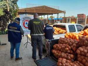 Operación conjunta de incautación de productos frutihortícolas en Encarnación