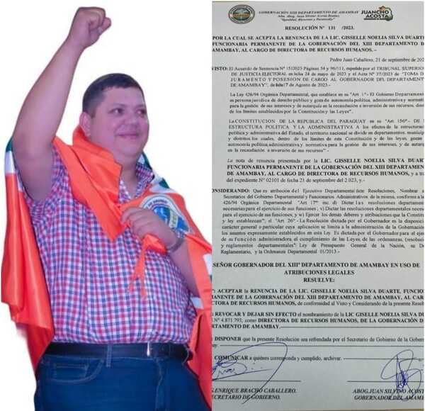 Gobernador no aguanta "presión" y hace renunciar en menos de 48 horas a su jefa de recursos humanos