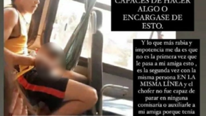 Mostró y se tocó “ahí” en pleno colectivo