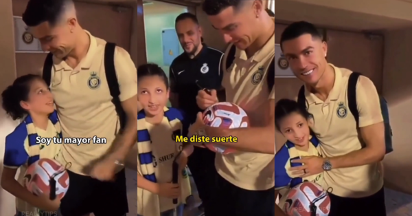 “Te amo aunque no te vea”, la emotiva frase de una niña ciega al conocer a CR7 | 1000 Noticias
