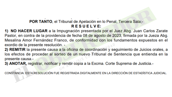 Cámara confirma sorteo de un nuevo tribunal para el juicio a Dany Durand por estafa