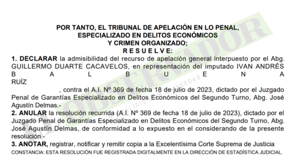 Cámara anula resoluciones de juez por carecer de sustento jurídico