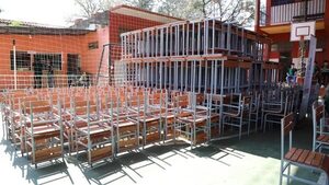 Ya casi terminan las clases y Nenecho ahora entrega pupitres a escuelas de Asunción - Nacionales - ABC Color