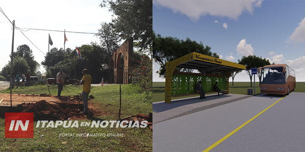COMENZARON LA CONSTRUCCIÓN DE PARADAS DE COLECTIVOS EN TRINIDAD - Itapúa Noticias