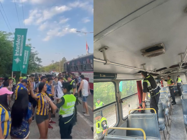 (VIDEO) Polis hacen un control mbarete a hinchas del “Kure”