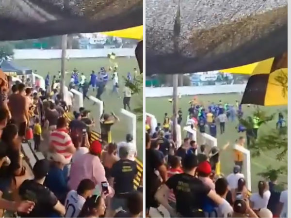 (VIDEO) En incidentado partido fueron trompeados todos, incluyendo árbitros y polis