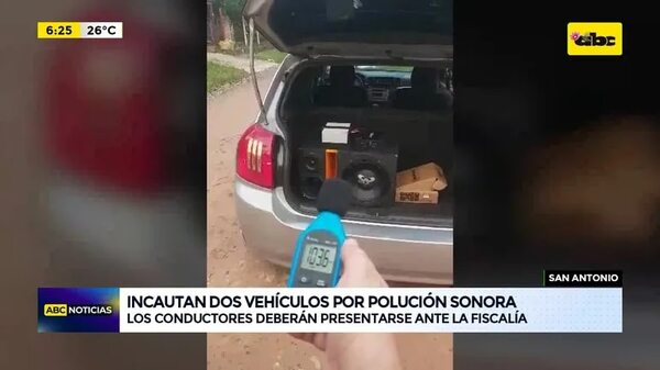 Video: Incautan dos vehículos por polución sonora - ABC Noticias - ABC Color