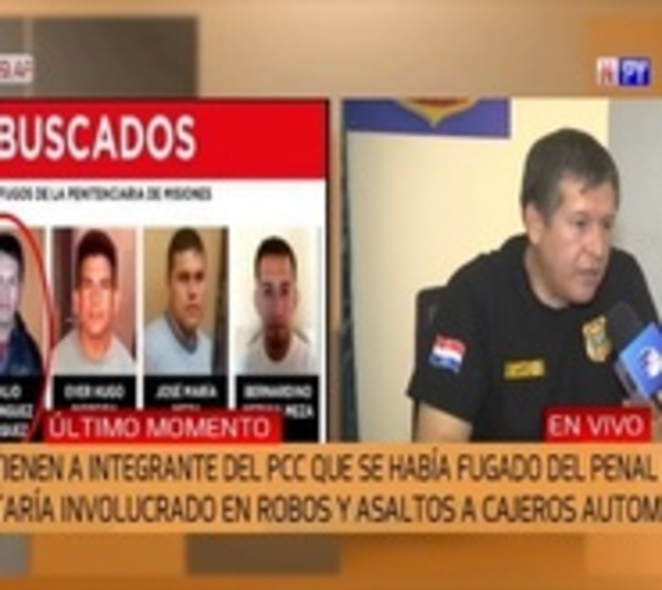Recapturan a supuesto integrante del PCC prófugo del penal de Oviedo - Paraguay.com