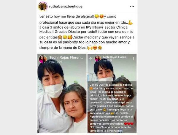 ¡Qué orgullo! Ruth Alcaraz ponderó a su hermana enfermera