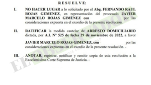 Caso Hugo Javier: Imputado seguirá en arresto domiciliario por no presentar caución