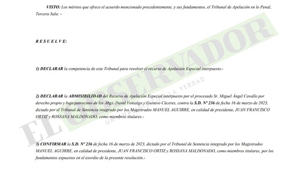 Caso Maylen Romero: Unánime confirmación de condena al Dr Miguel Cavallo