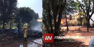 VIVIENDA SE CONSUMIÓ POR COMPLETO TRAS INCENDIO EN TOMÁS R. PEREIRA - Itapúa Noticias