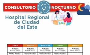 Consultorios nocturnos: En CDE habilitan Pediatría y Clínica Médica