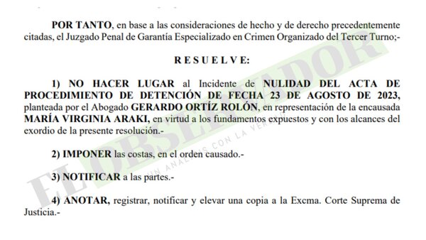 A Ultranza Py: Jueza no constata violación de garantías en detención de María Araki