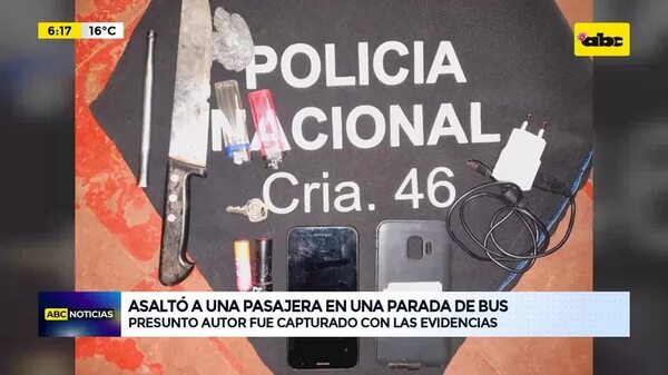 Video: Asaltó a una pasajera en una parada de bus - ABC Noticias - ABC Color
