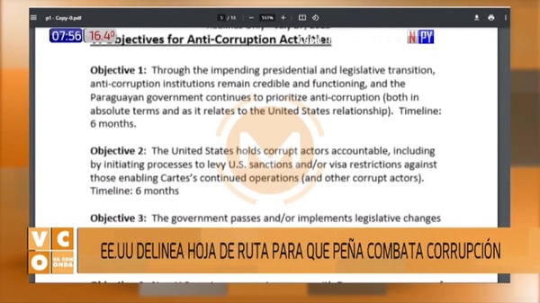 EEUU delinea hoja de ruta para que Peña combata la corrupción - Noticias Paraguay