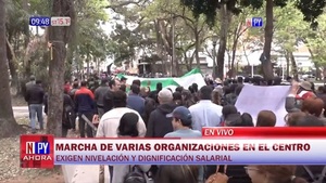 Funcionarios de la UNA y de Salud se unen en multitudinaria manifestación - Noticias Paraguay