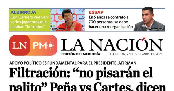La Nación / LNPM: edición mediodía del 27 de setiembre