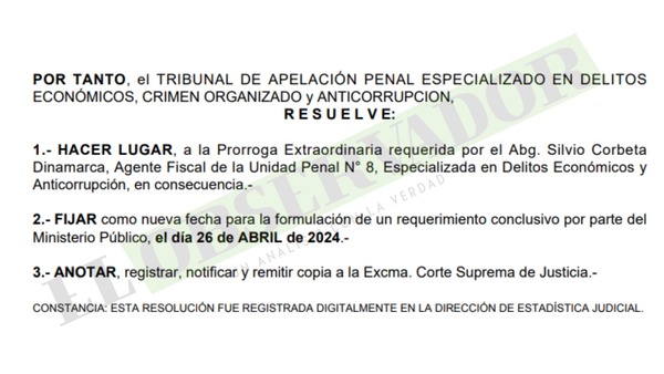 Extienden plazo para requierimiento en investigación al exministro Roa