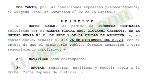 Fiscalía tendrá tres meses más para investigar una de las causas Mocipar