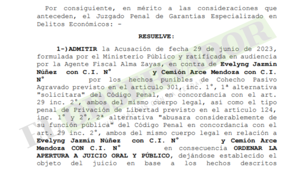 Policías afrontarán juicio por presuntamente exigir dinero a una aprehendida para dejarla en libertad