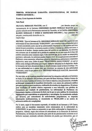 Familia de “Papo” Morales presenta Hábeas Corpus para que acceda a tratamiento médico