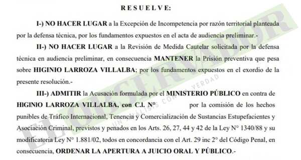 Presunto operador logístico de organización narco enfrentará juicio oral