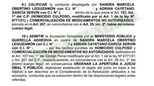 Odontóloga y anestesista afrontarán juicio por la muerte de Thirza Belén