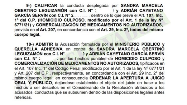 Odontóloga y anestesista afrontarán juicio por la muerte de Thirza Belén