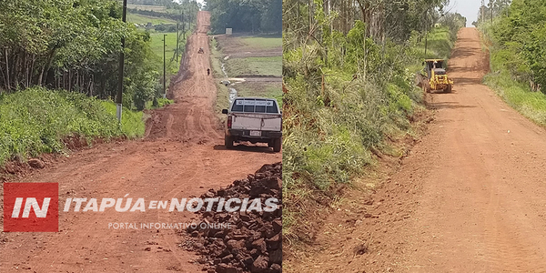 REALIZAN MEJORAS DE CAMINOS EN LA ZONA DE CAMPICHUELO - CAMBYRETÁ - Itapúa Noticias