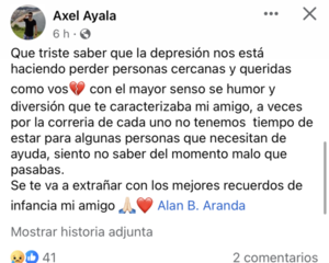 Amigos de Alan piden hacer caso a la depresión