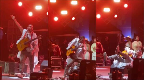 [VIDEO] ¿Penal para Olimpia? NestorLó y su accidente en pleno show del Reciclarte