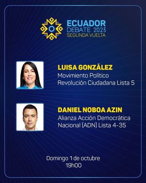 González y Noboa se enfrentan en debate previo a balotaje de los comicios presidenciales en Ecuador - ADN Digital