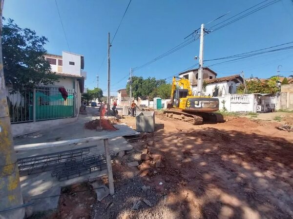 Obra atrasada de Nenecho, al fin tiene 85% de avance: desagüe Isabel La Católica - Nacionales - ABC Color