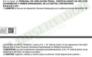 Revocan arresto domiciliario a escribana ligada al Clan Garcete