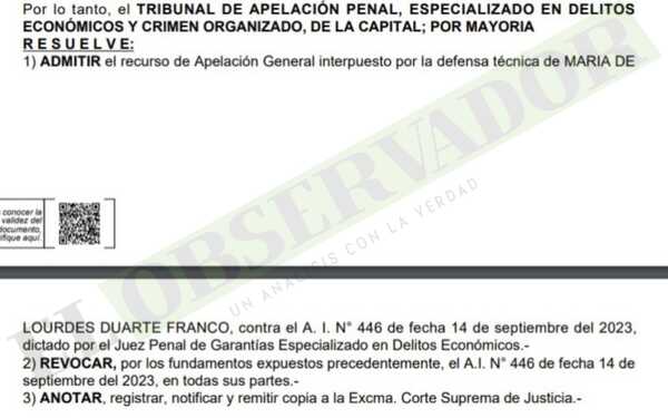 Revocan arresto domiciliario a escribana ligada al Clan Garcete