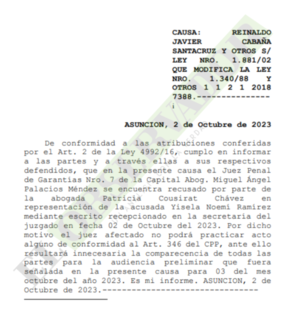 Caso Berilo: Audiencia Preliminar es nuevamente suspendida por medio de recusación 