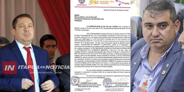 INTENDENTE DE SALTOS ENVIÓ ADVIRTIÓ A YD SOBRE LOS ESTRAGOS DE LA TERCERIZACIÓN DE RESIDUOS - Itapúa Noticias