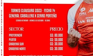 General Caballero recibe el viernes a Cerro Porteño y mañana pone en venta entradas