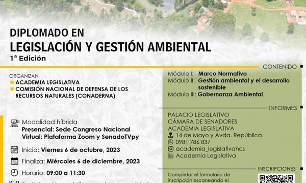 Invitan a Diplomado en Legislación y Gestión Ambiental