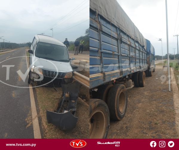 CAMIÓN DE GRAN PORTE EMBISTIÓ Y ARRASTRÓ A VEHÍCULO EN CARMEN DEL PARANÁ