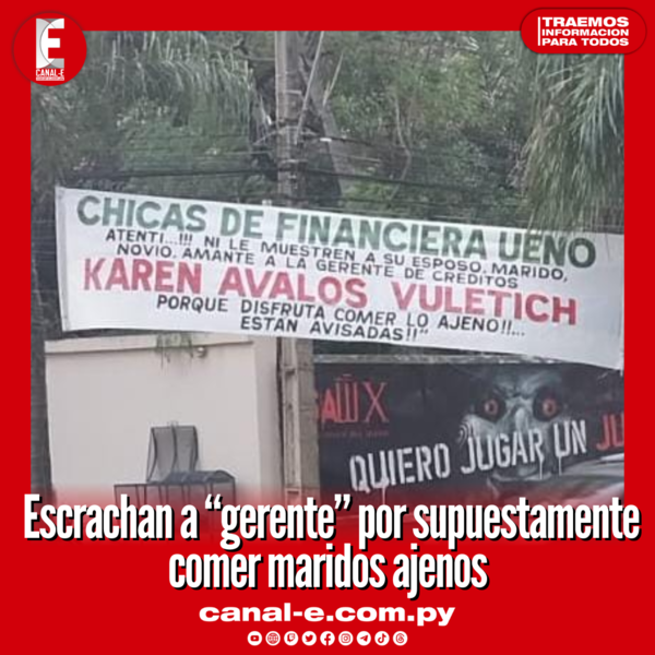 Escrachan a “gerente” por supuestamente comer maridos ajenos